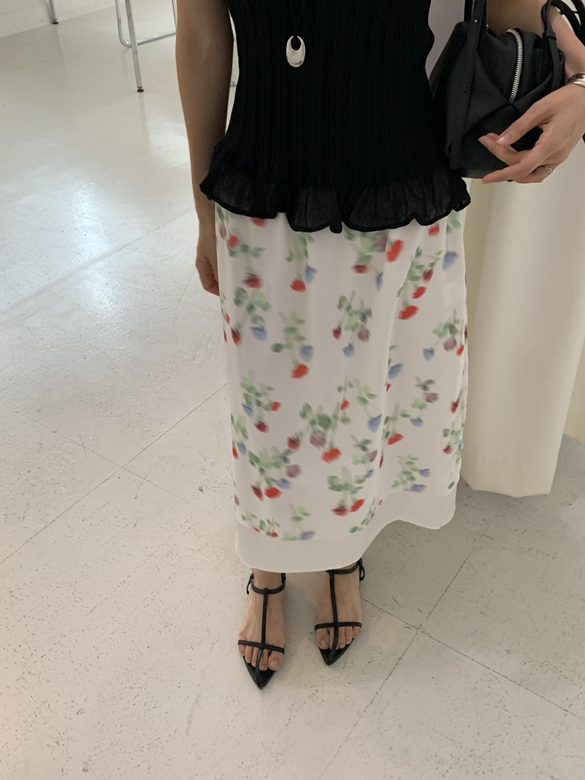 RIVER RAIN韓國直郵實拍女士新品時尚26春夏半身裙中短裙雪紡RIVER RAIN半身裙/中短裙