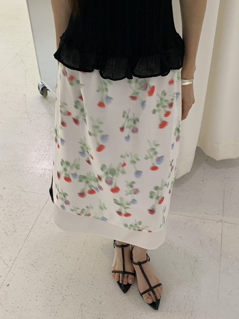 RIVER RAIN韓國直郵實拍女士新品時尚26春夏半身裙中短裙雪紡RIVER RAIN半身裙/中短裙