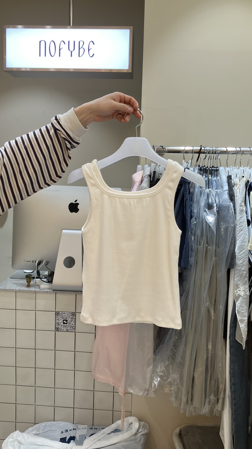 NOFYBE韓國東大門直郵女士新品職業26夏季吊帶背心無袖羅紋NOFYBE吊帶/背心