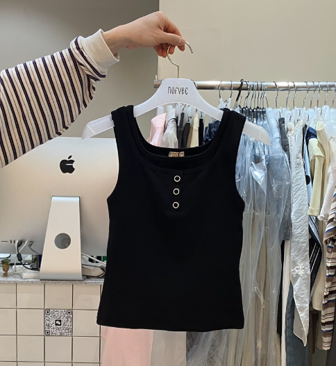NOFYBE韓國東大門直郵女士新品職業26夏季吊帶背心無袖羅紋NOFYBE吊帶/背心圖色2