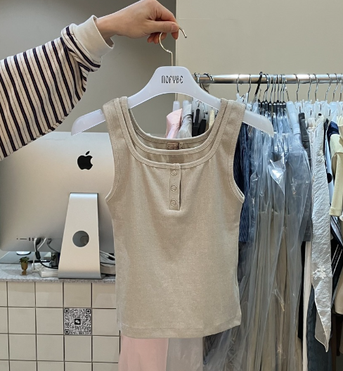 NOFYBE韓國東大門直郵女士新品職業26夏季吊帶背心無袖羅紋NOFYBE吊帶/背心圖色3
