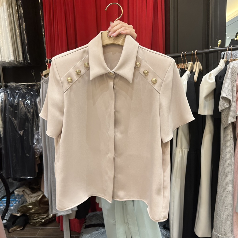 HERISH-HAUTE韓國東大門代購女士新款職業襯衫蕾絲衫紐扣Herish-Haute-A襯衫/蕾絲衫圖色1
