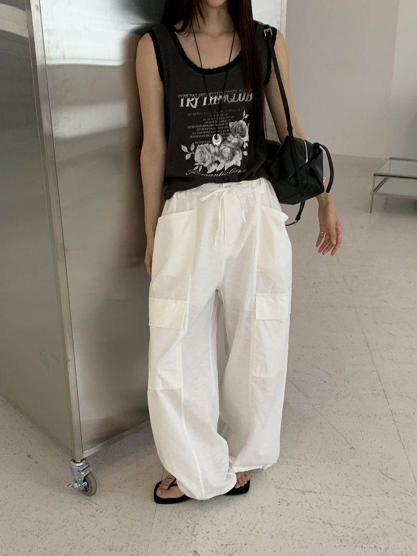 RIVER RAIN韓國直郵女裝新品26春夏休閑熱賣推薦休閑褲亞麻RIVER RAIN休閑褲