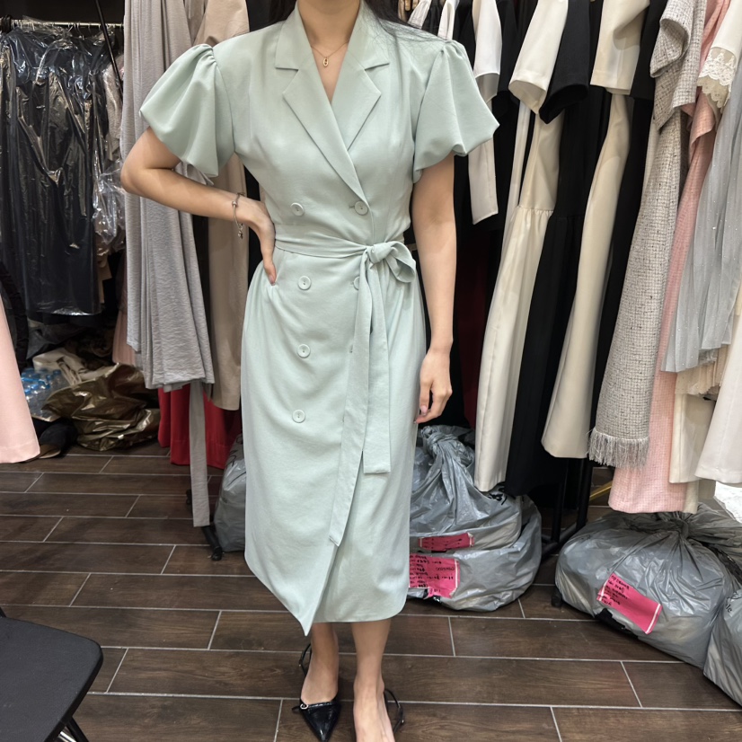 HERISH-HAUTE韓國直郵實拍女裝新款26夏季人氣連衣裙含腰帶Herish-Haute-A連衣裙圖色1
