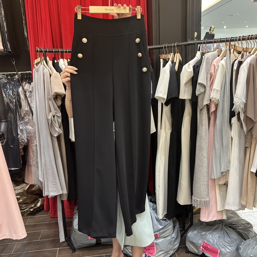 HERISH-HAUTE東大門實拍韓國女士新品職業時尚休閑褲紐扣Herish-Haute-A休閑褲圖色2
