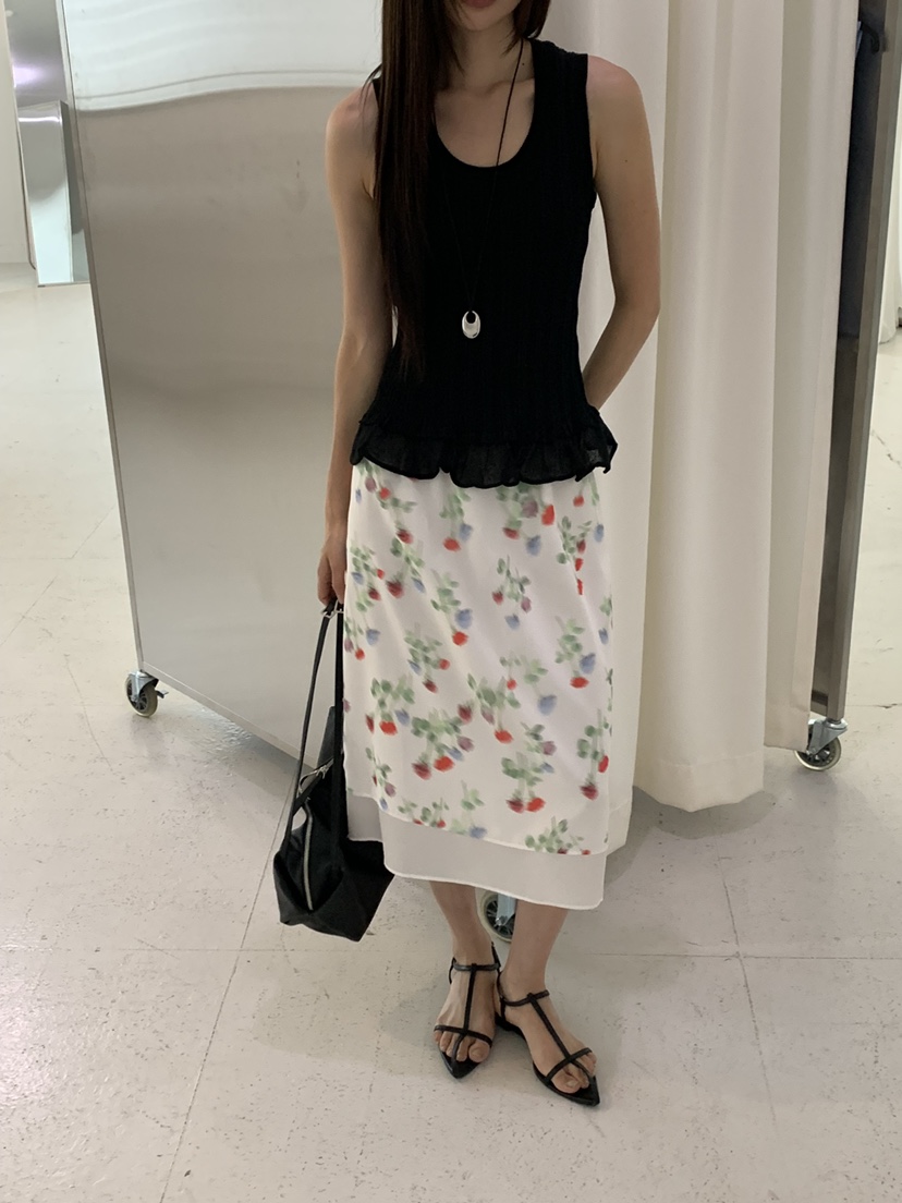 RIVER RAIN韓國代購女裝新品職業休閑吊帶背心無袖針織衫RIVER RAIN吊帶/背心