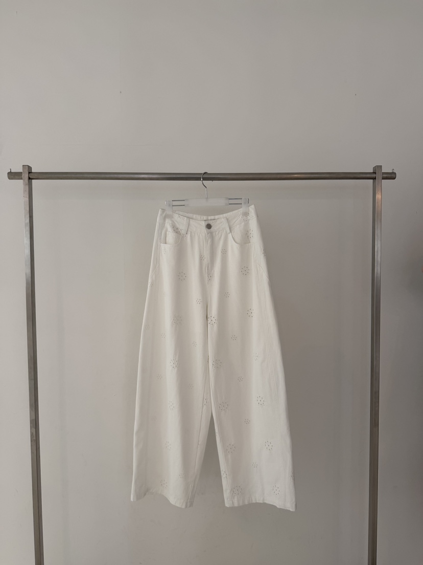 RIVER RAIN東大門實拍韓國女士新品26春夏休閑褲蕾絲鏤空RIVER RAIN休閑褲圖色1