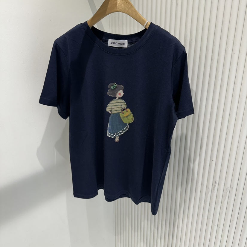 COCO HOLIC韓國東大門代購女裝新品26夏季26春夏職業T恤COCO HOLICT恤圖色2