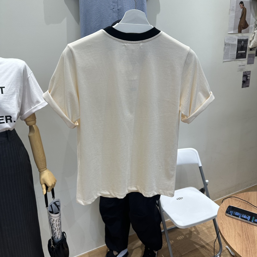 ZIPPER/STEADY韓國直郵女士新品職業人氣熱賣時尚T恤撞色ZIPPER/STEADYT恤