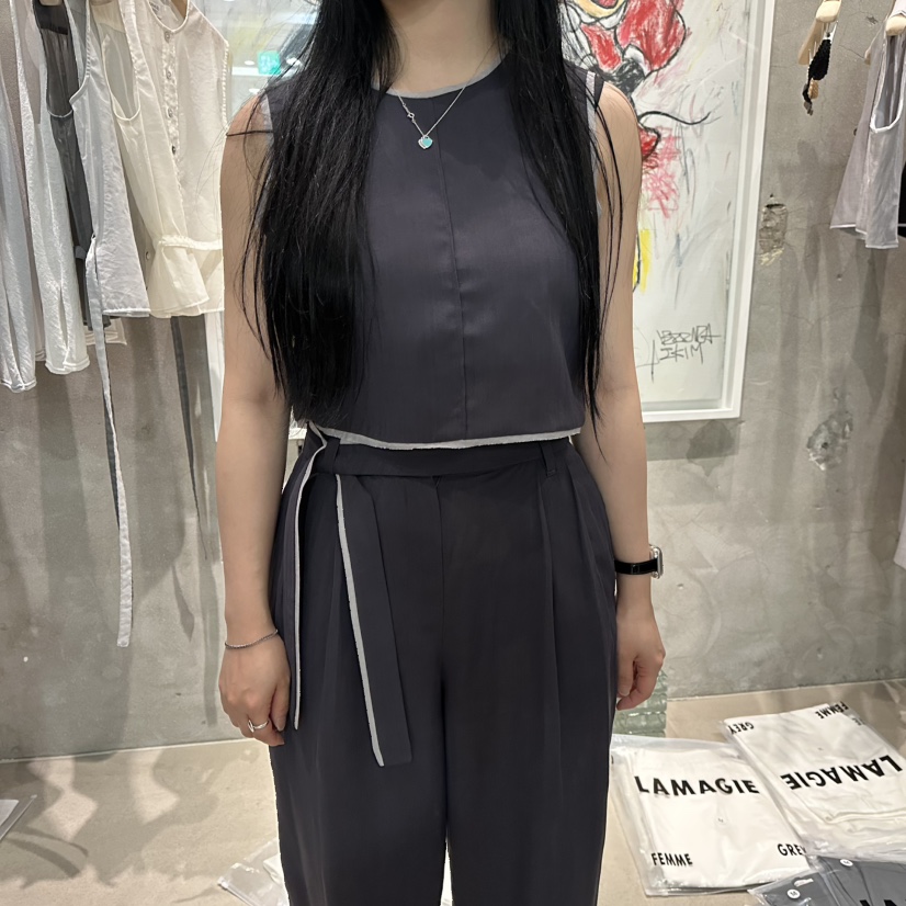 LAMAGIEPIE/LAMAGIE GREY韓國直郵女士新款休閑吊帶背心LAMAGIEPIE/LAMAGIE GREY吊帶/背心圖色1墨色