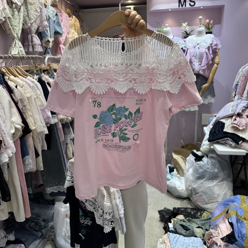 MS韓國直郵女裝新品職業人氣推薦26夏季熱賣26春夏休閑T恤MST恤圖色1