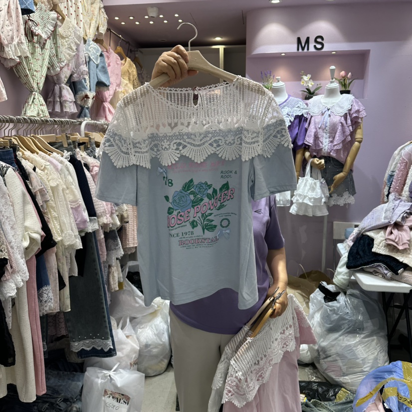 MS韓國直郵女裝新品職業人氣推薦26夏季熱賣26春夏休閑T恤MST恤圖色3