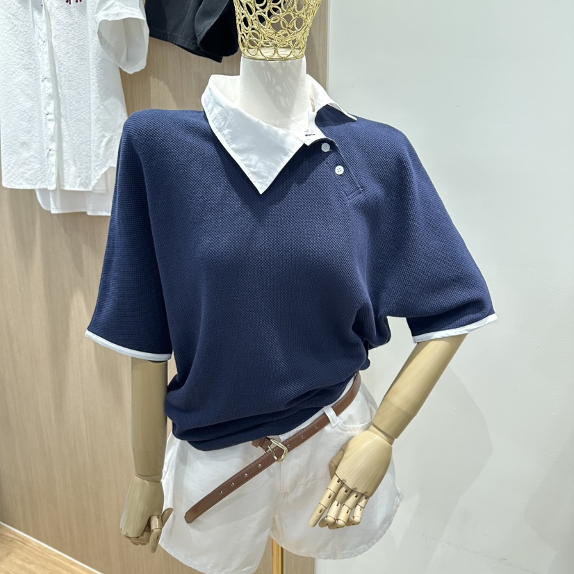 ZIPPER/STEADY韓國直郵女士新品人氣26春夏時尚T恤不對稱ZIPPER/STEADYT恤圖色1