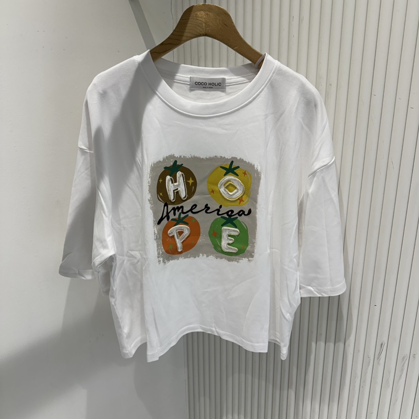 COCO HOLIC韓國代購女裝新款時尚26夏季人氣職業休閑T恤COCO HOLICT恤圖色1