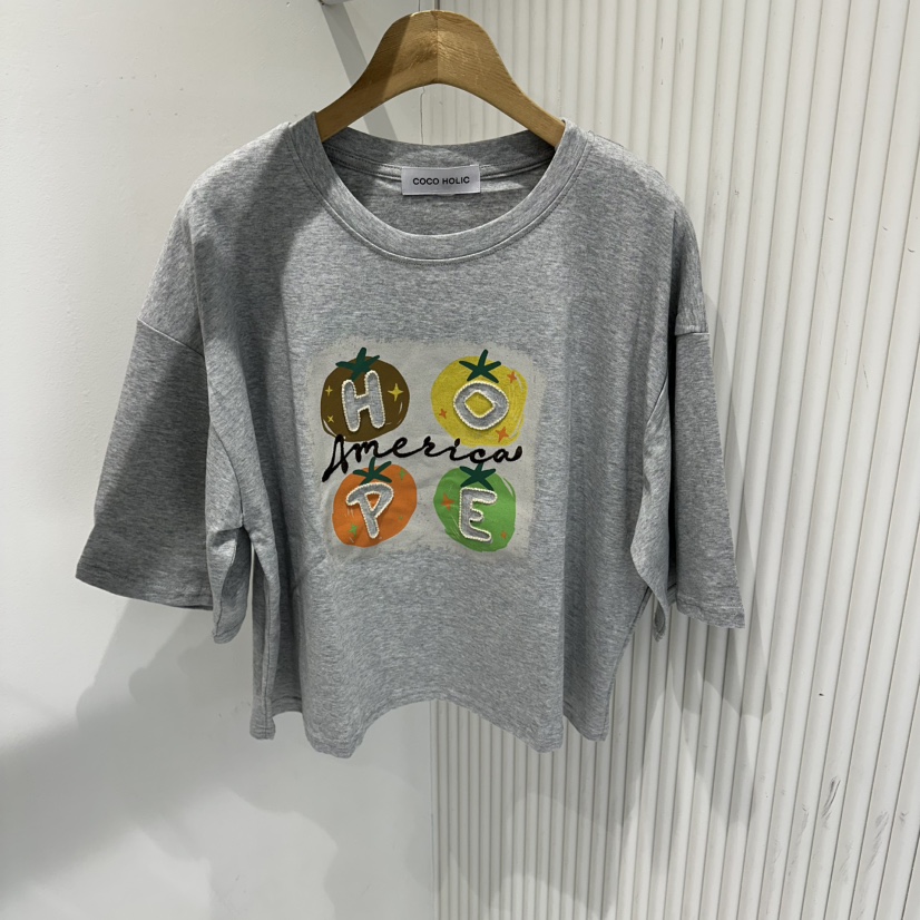 COCO HOLIC韓國代購女裝新款時尚26夏季人氣職業休閑T恤COCO HOLICT恤圖色2