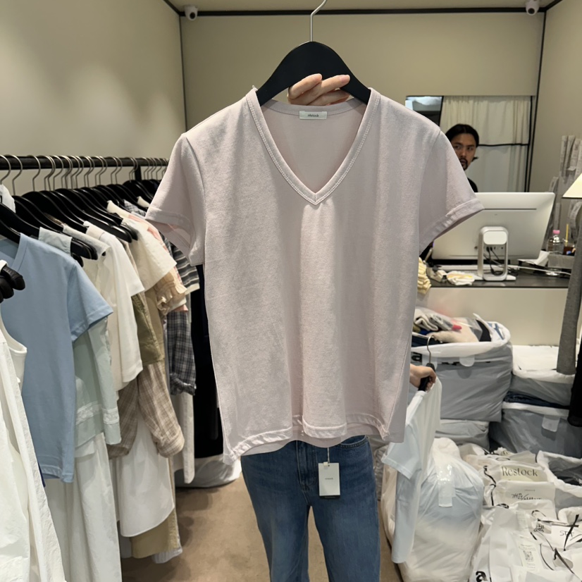 RE STOCK韓國代購女士新品推薦時尚熱賣人氣休閑職業T恤RE STOCKT恤圖色2