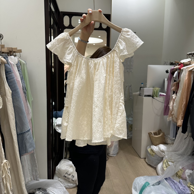 THEMORYPARK韓國直郵實拍女士新品熱賣26夏季26春夏襯衫蕾絲衫THE MORY PARK襯衫/蕾絲衫