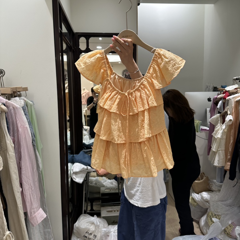 THEMORYPARK韓國直郵實拍女士新品熱賣26夏季26春夏襯衫蕾絲衫THE MORY PARK襯衫/蕾絲衫圖色1
