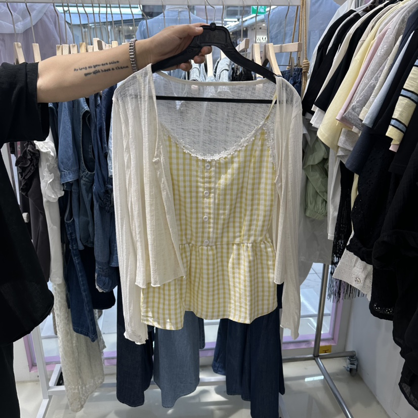 JH.STUDIO-Q韓國直郵實拍女士新款推薦職業套裝格子無袖JH.STUDIO-Q套裝圖色2