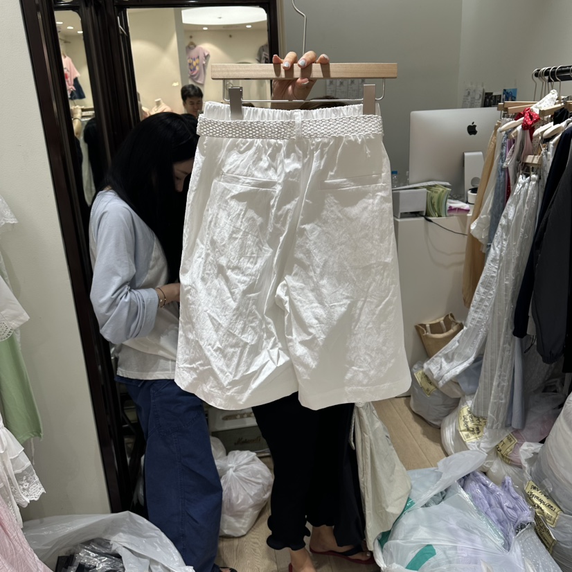 THEMORYPARK韓國東大門代購女裝新品人氣時尚休閑短褲腰帶THE MORY PARK短褲
