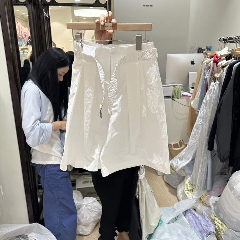 THEMORYPARK韓國東大門代購女裝新品人氣時尚休閑短褲腰帶THE MORY PARK短褲圖色1