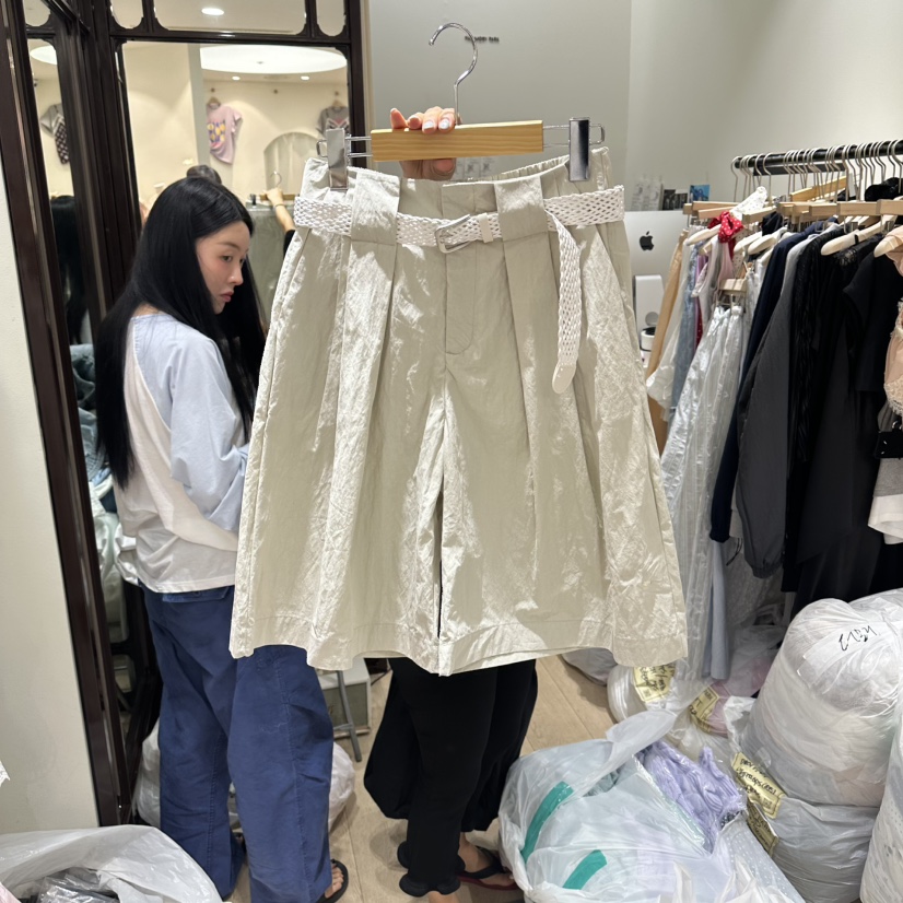 THEMORYPARK韓國東大門代購女裝新品人氣時尚休閑短褲腰帶THE MORY PARK短褲圖色2