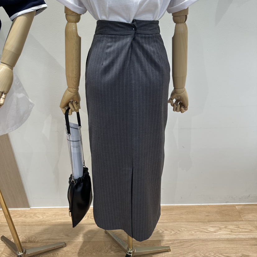 ZIPPER/STEADY韓國代購女裝新品人氣推薦休閑職業長裙條紋ZIPPER/STEADY長裙