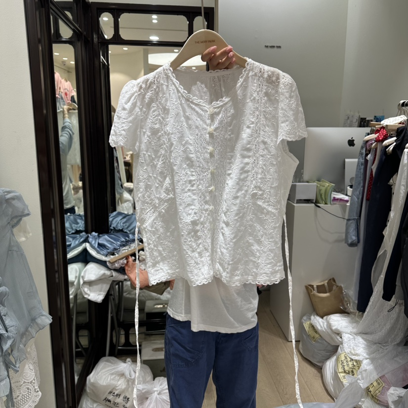 THEMORYPARK韓國直郵女裝新品26夏季26春夏人氣襯衫蕾絲衫THE MORY PARK襯衫/蕾絲衫圖色1