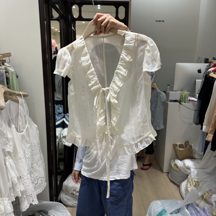 THEMORYPARK韓國東大門直郵女裝新品熱賣推薦26夏季襯衫蕾絲衫THE MORY PARK襯衫/蕾絲衫圖色2