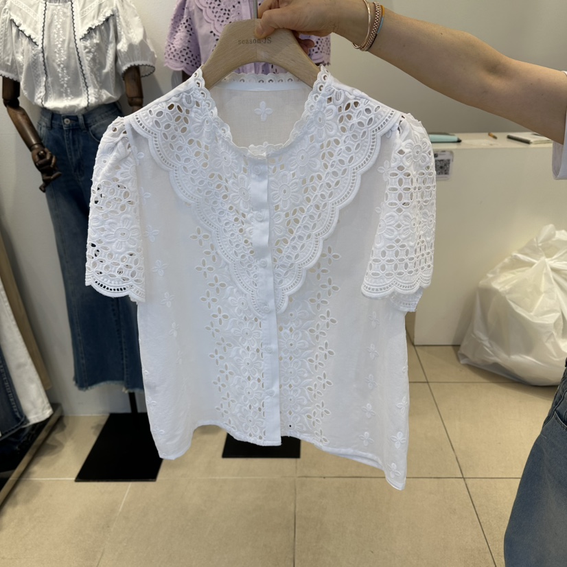 2nd B-S韓國代購女裝新品熱賣推薦26春夏襯衫蕾絲衫刺繡2nd B-S襯衫/蕾絲衫圖色2