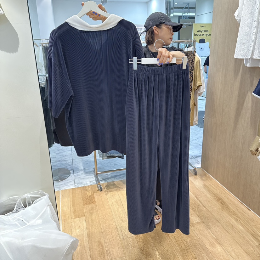 ZIPPER/STEADY韓國直郵女士新品時尚26春夏套裝套裝褶皺ZIPPER/STEADY套裝