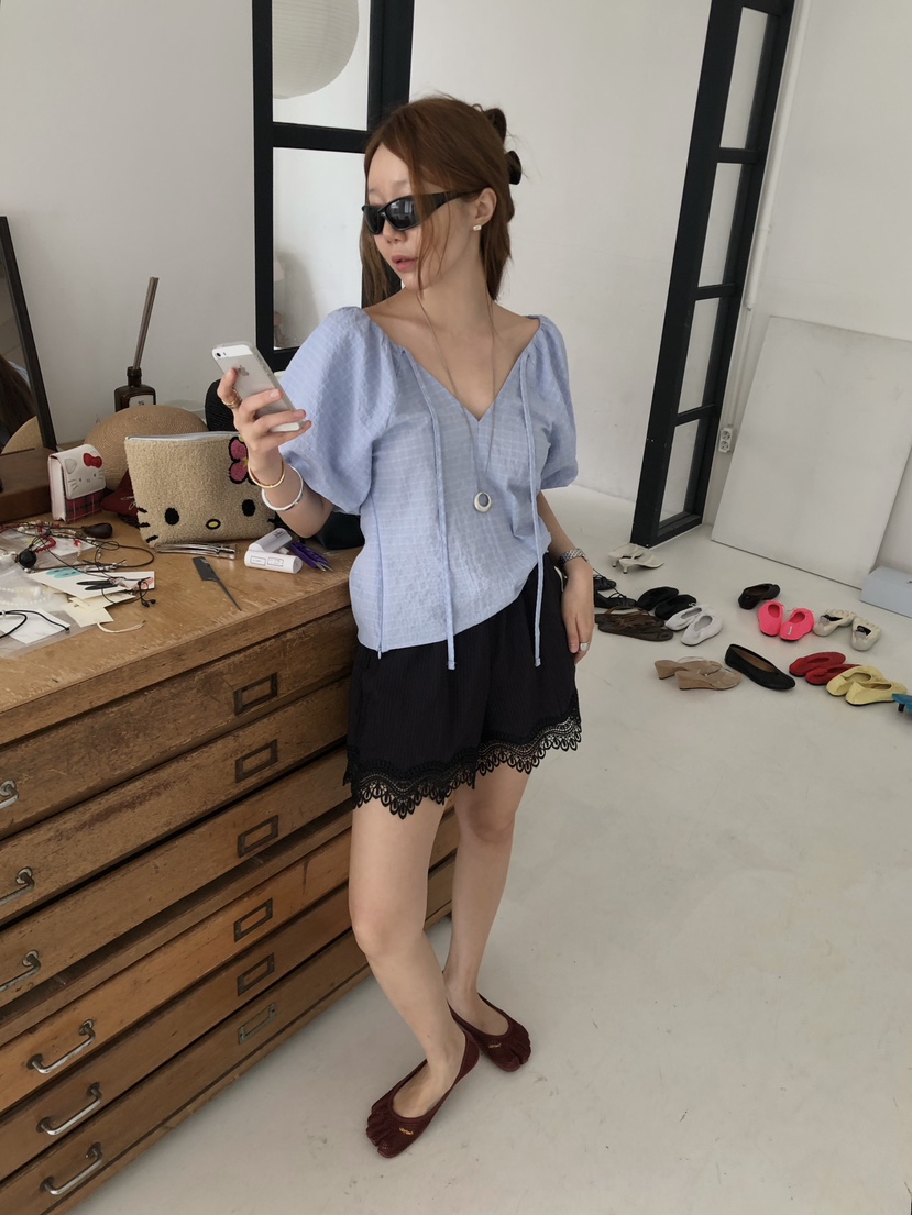 MADE-P韓國直郵女裝新款26春夏26夏季時尚推薦襯衫蕾絲衫MADE-P襯衫/蕾絲衫