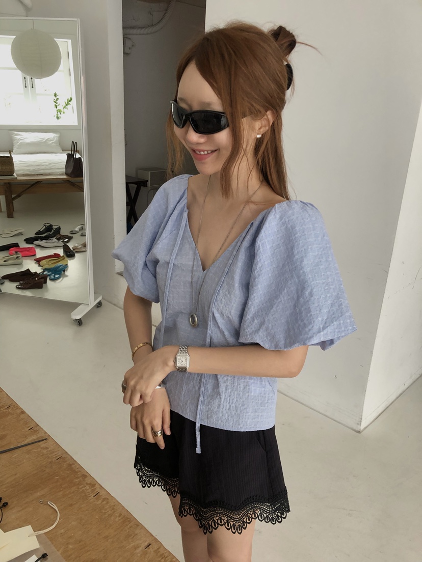 MADE-P韓國直郵女裝新款26春夏26夏季時尚推薦襯衫蕾絲衫MADE-P襯衫/蕾絲衫