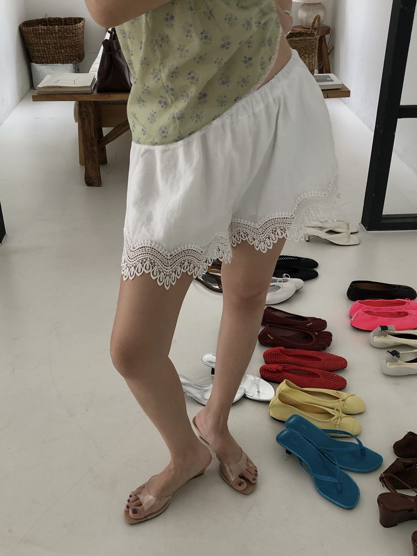 MADE-P韓國代購女裝新款推薦休閑時尚26春夏人氣短褲刺繡MADE-P短褲