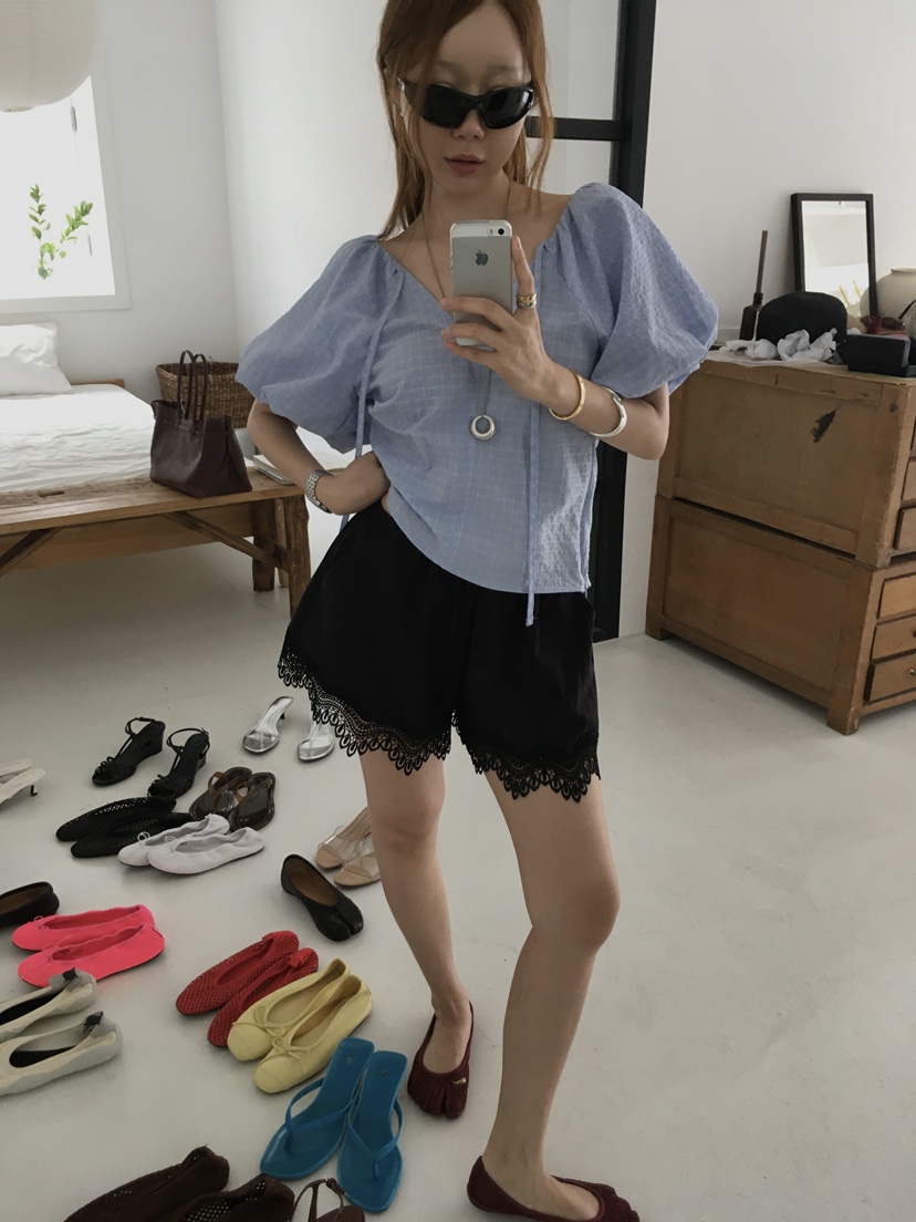 MADE-P韓國代購女裝新款推薦休閑時尚26春夏人氣短褲刺繡MADE-P短褲