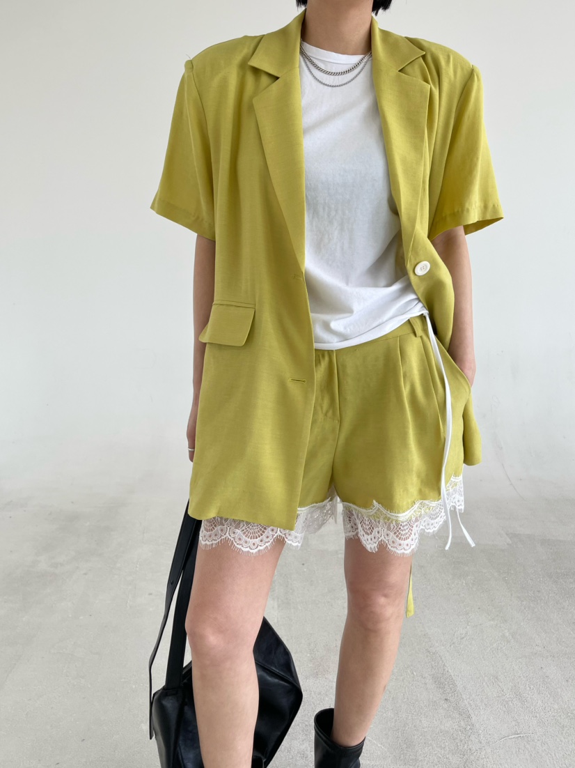 REIZ韓國直郵女士新品休閑26夏季職業時尚人氣熱賣短褲蕾絲REIZ短褲