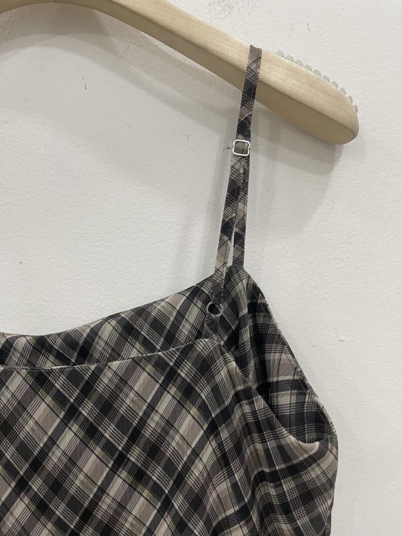 REIZ韓國東大門代購女裝新品人氣26春夏吊帶背心格子雪紡REIZ吊帶/背心