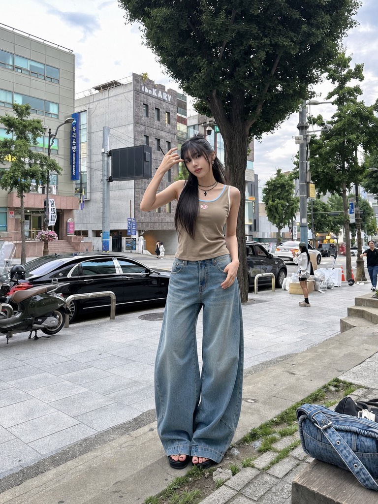 REIZ韓國東大門代購女士新款人氣職業休閑吊帶背心撞色無袖REIZ吊帶/背心