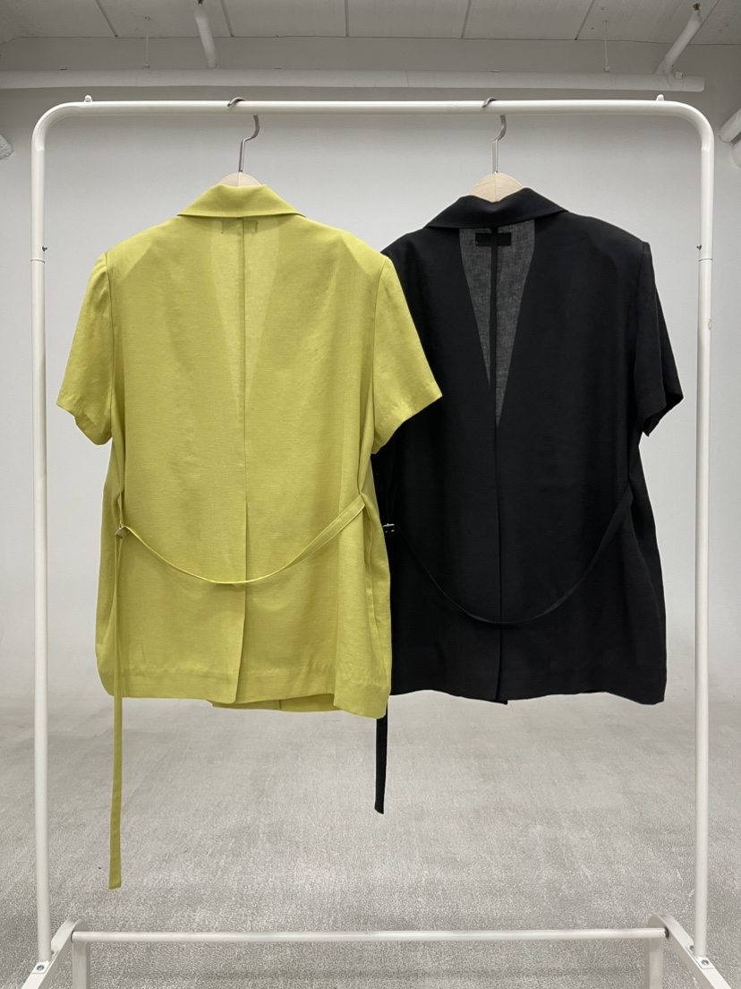 REIZ韓國代購女裝新品26夏季26春夏休閑時尚夾克含腰帶亞麻REIZ夾克