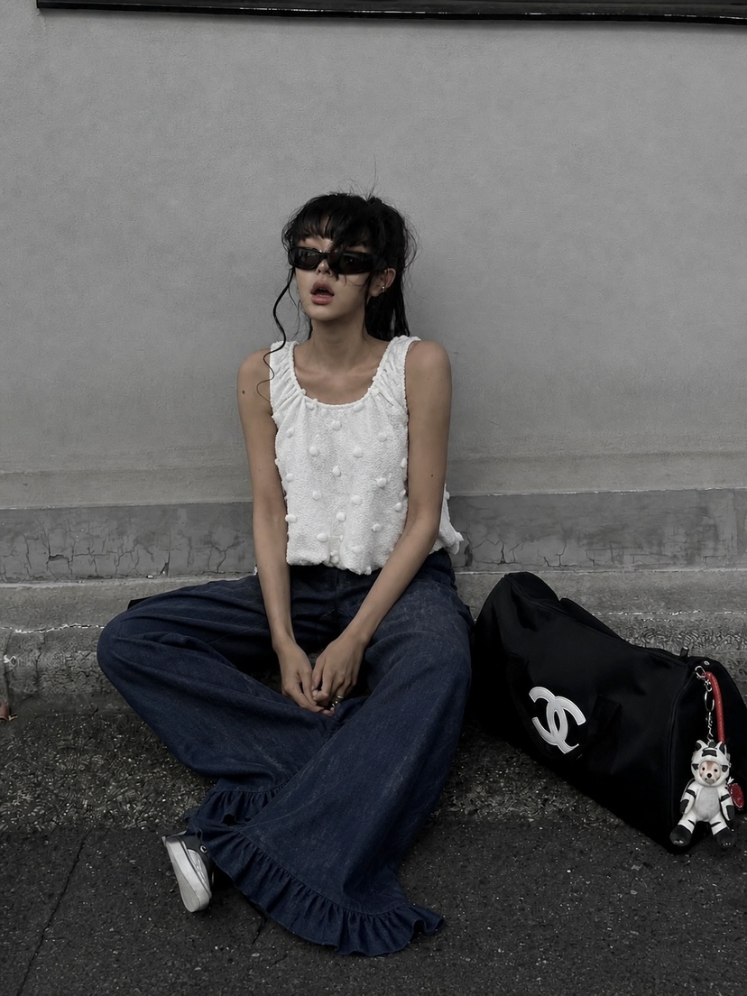 REIZ韓國直郵實拍女士新款時尚熱賣26夏季吊帶背心無袖絨REIZ吊帶/背心