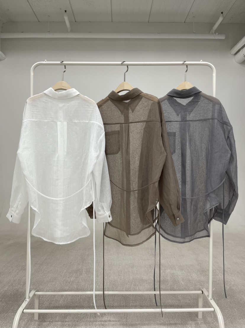 REIZ韓國直郵女裝新品26夏季26春夏休閑襯衫蕾絲衫含腰繩REIZ襯衫/蕾絲衫