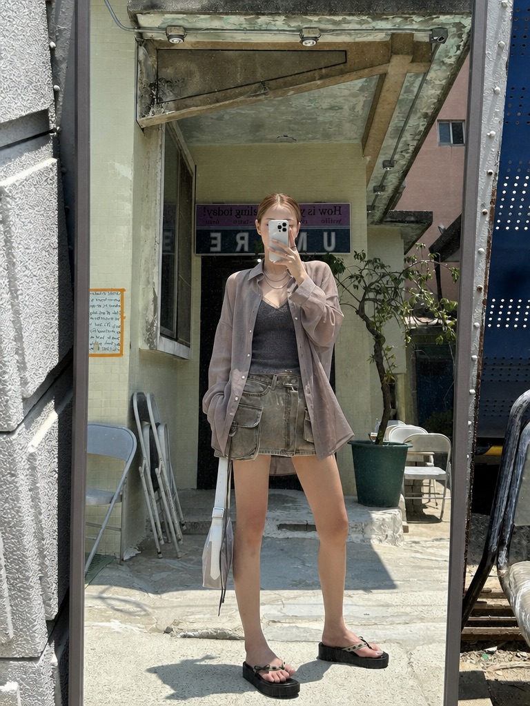 REIZ韓國直郵女裝新品26夏季26春夏休閑襯衫蕾絲衫含腰繩REIZ襯衫/蕾絲衫