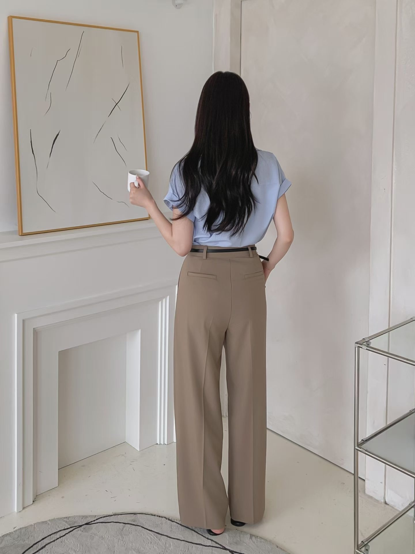 MANGO韓國東大門代購女裝新款時尚休閑熱賣休閑褲不含腰帶MANGO休閑褲