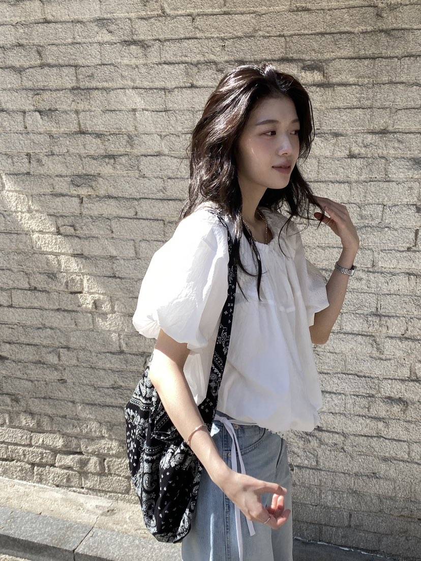 ERUME韓國直郵實拍女裝新品人氣推薦休閑26春夏襯衫蕾絲衫LERUME襯衫/蕾絲衫
