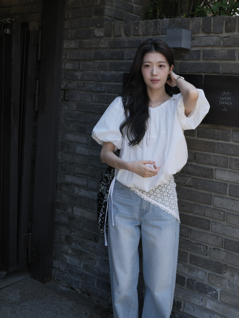 ERUME韓國直郵實拍女裝新品人氣推薦休閑26春夏襯衫蕾絲衫LERUME襯衫/蕾絲衫