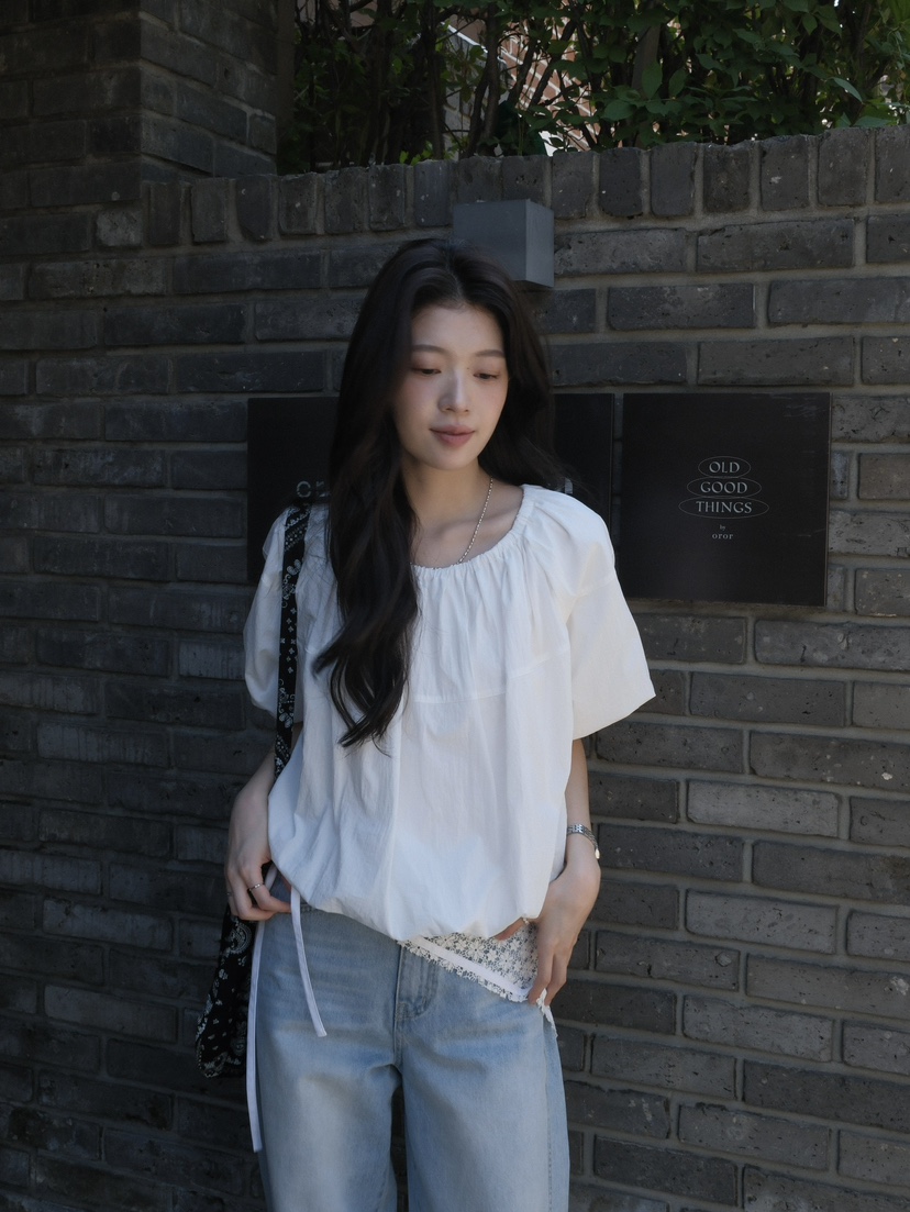 ERUME韓國直郵實拍女裝新品人氣推薦休閑26春夏襯衫蕾絲衫LERUME襯衫/蕾絲衫