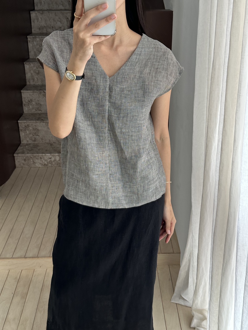 LE VASE韓國直郵女裝新款職業推薦休閑時尚26春夏人氣T恤LE VASET恤圖色1