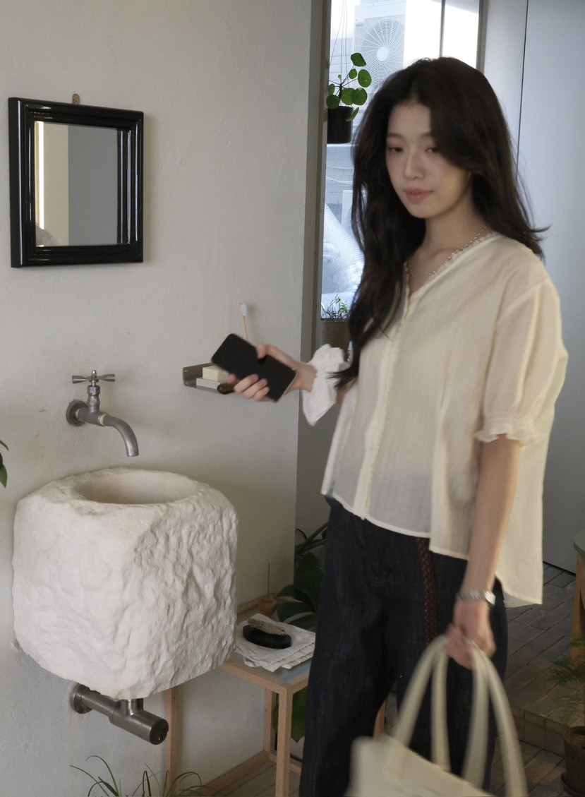 ERUME韓國代購女士新品人氣26春夏休閑推薦熱賣襯衫蕾絲衫LERUME襯衫/蕾絲衫