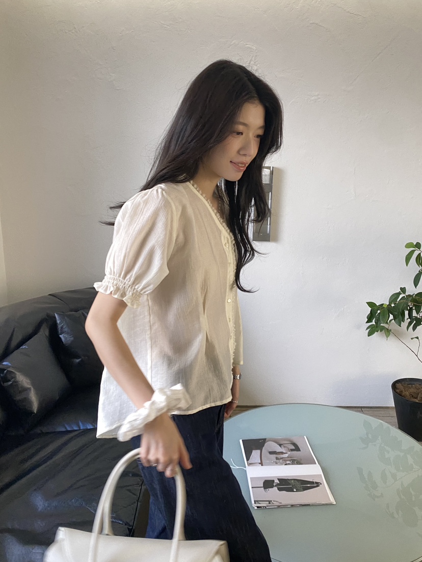 ERUME韓國代購女士新品人氣26春夏休閑推薦熱賣襯衫蕾絲衫LERUME襯衫/蕾絲衫