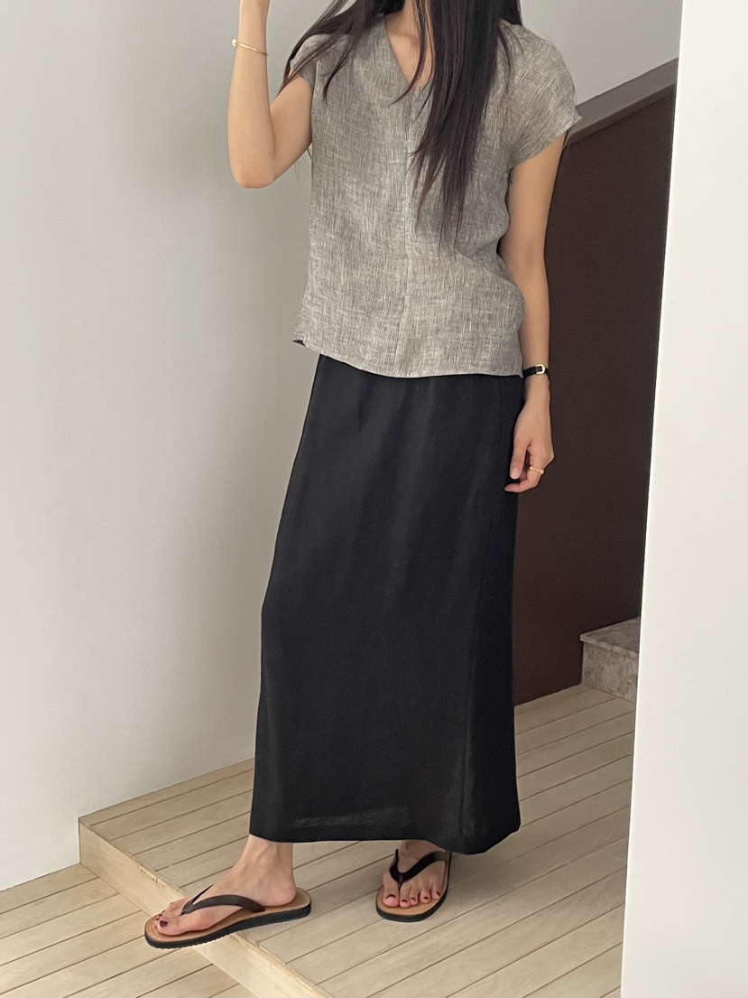 LE VASE韓國直郵女裝新款休閑職業時尚熱賣26夏季26春夏長裙LE VASE長裙